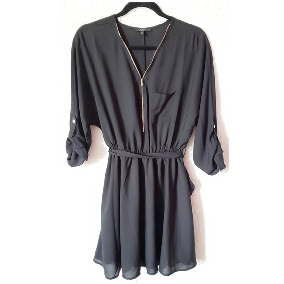 Dresses & Skirts - Papaya | Black Zipper Mini Dress medium